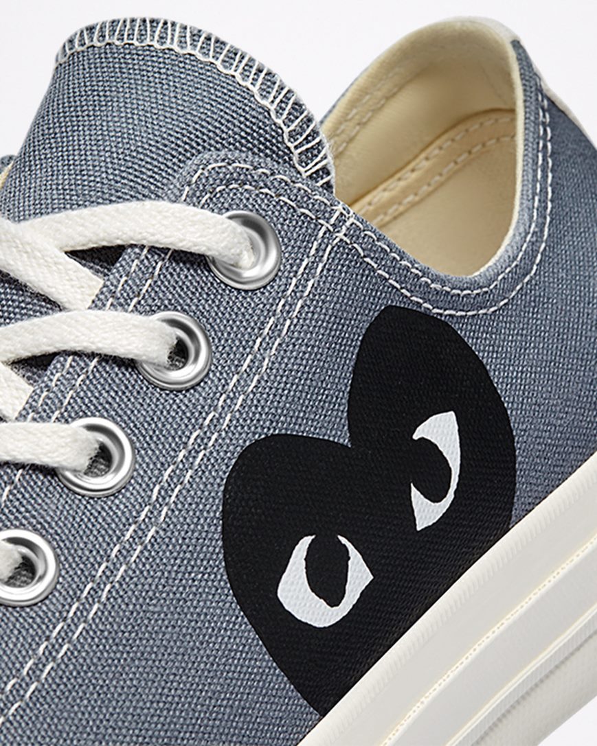 Women's Converse x Comme des Garçons PLAY Chuck 70 Low Top Shoes Grey / Black | AU E1094G